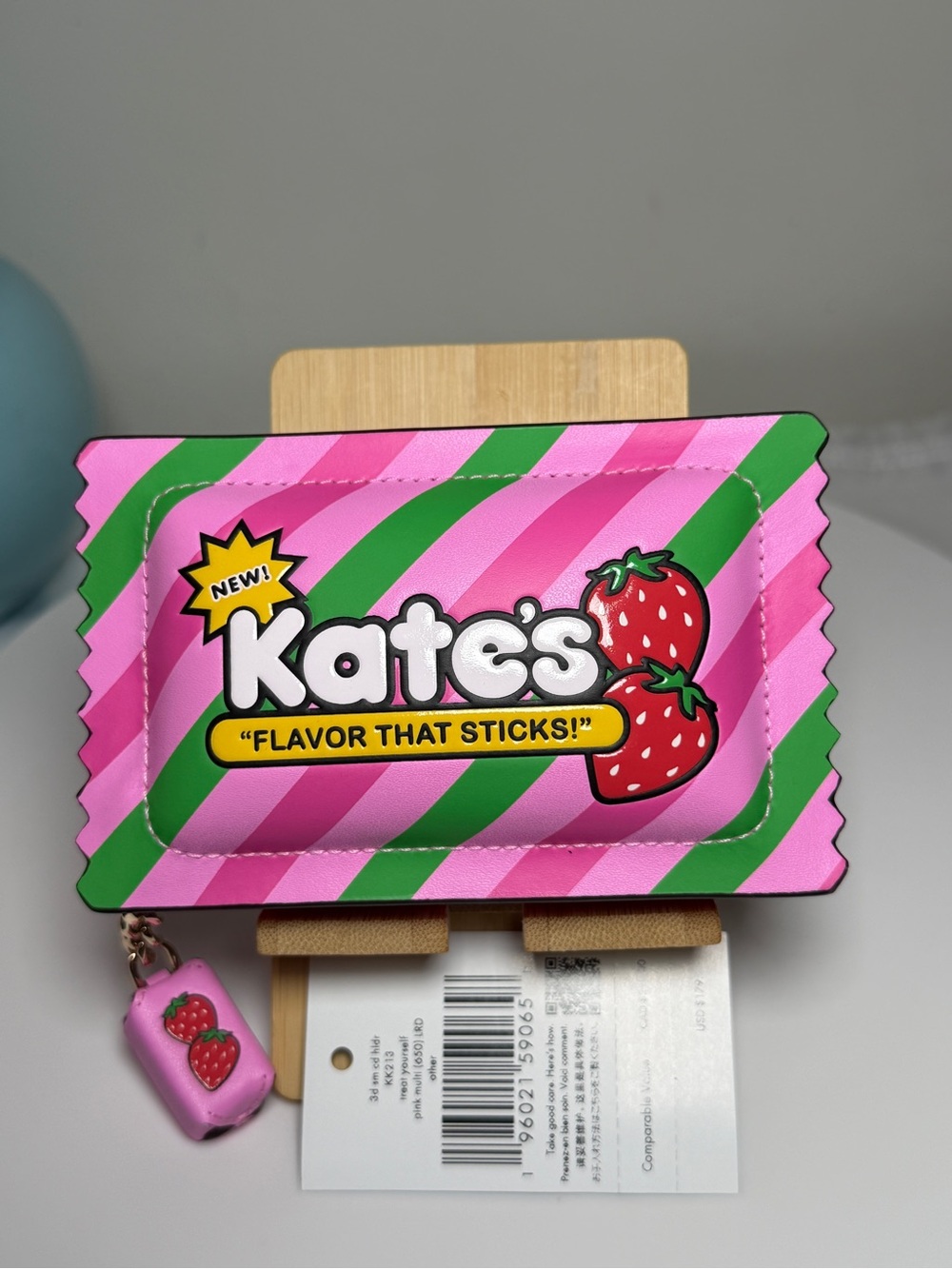 kate spade Strawberry Gum Graphic Handbag, wallet & bag charm NWT - Picture 11 of 13
